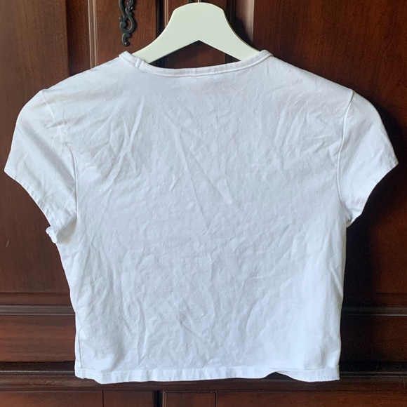 Plain White H&M Crop Top Size Medium - Picture 2 of 2